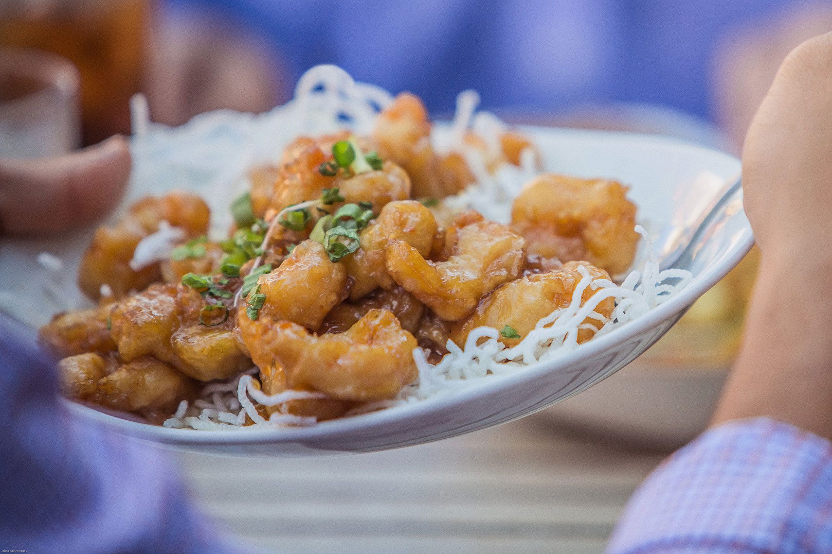Close up of tempura shrimp and Chinese food | P. F. Chang