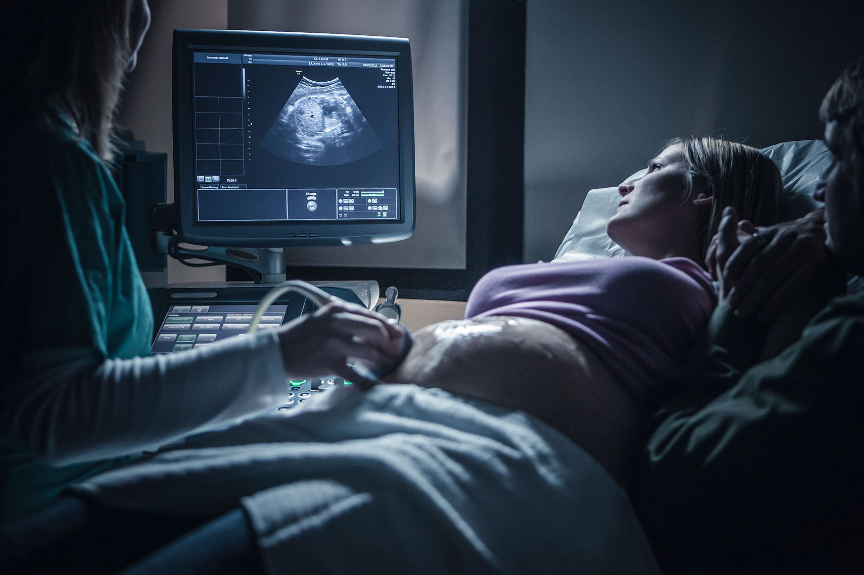 Pregnant Woman Receiving Sonogram