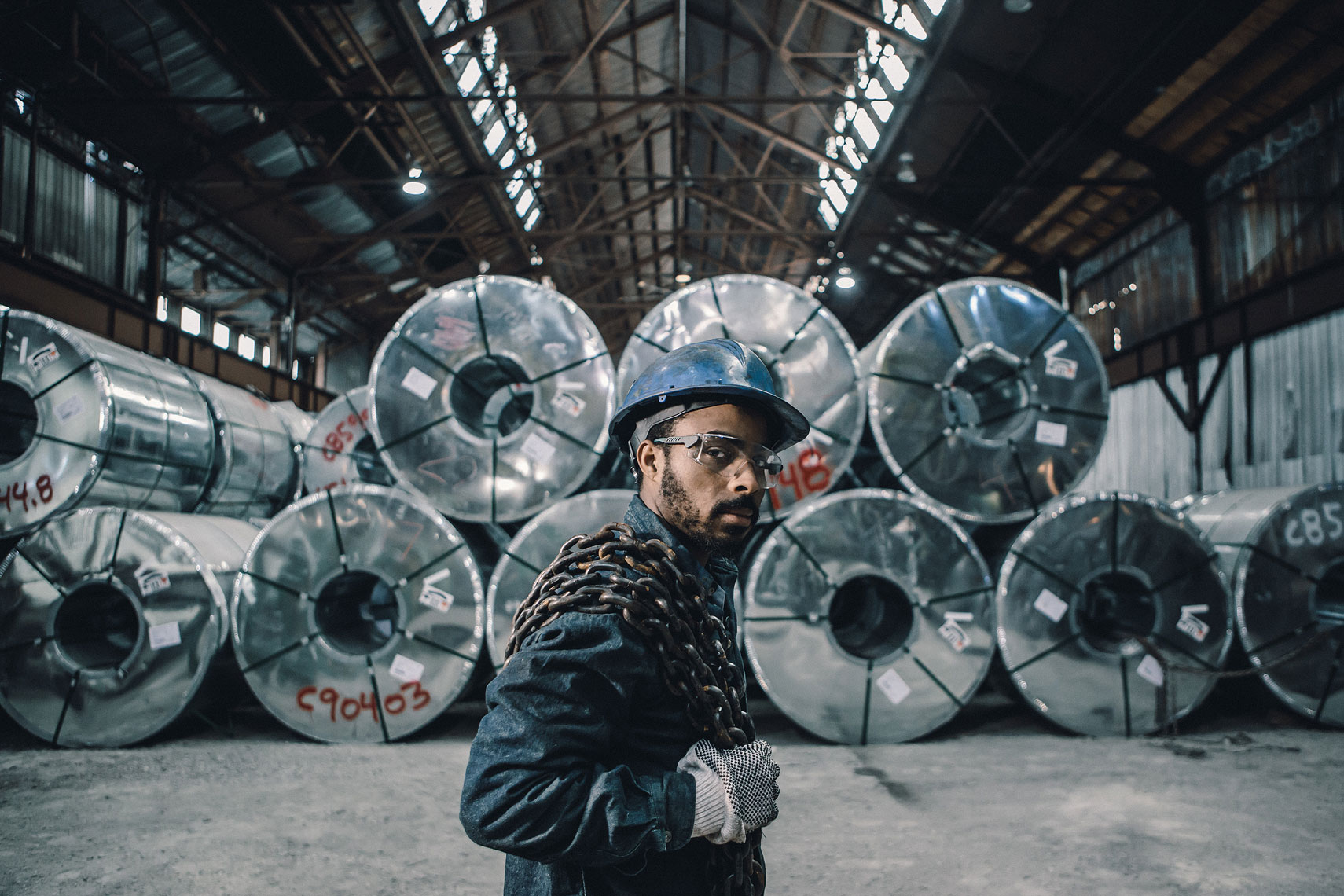 Steel Factory Worker Portrait  | Gamut | John Fedele Industrial Photography
